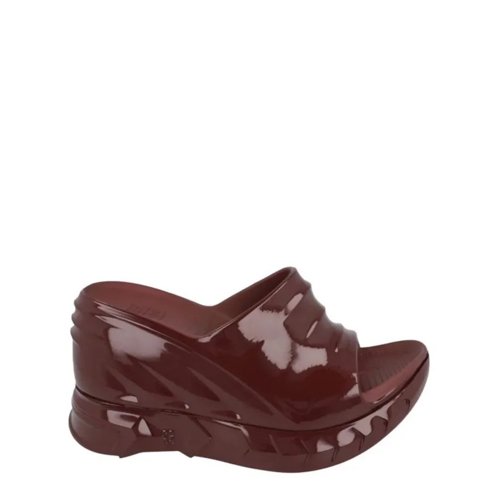 Givenchy Marshmallow Wedge Slides Red Womens